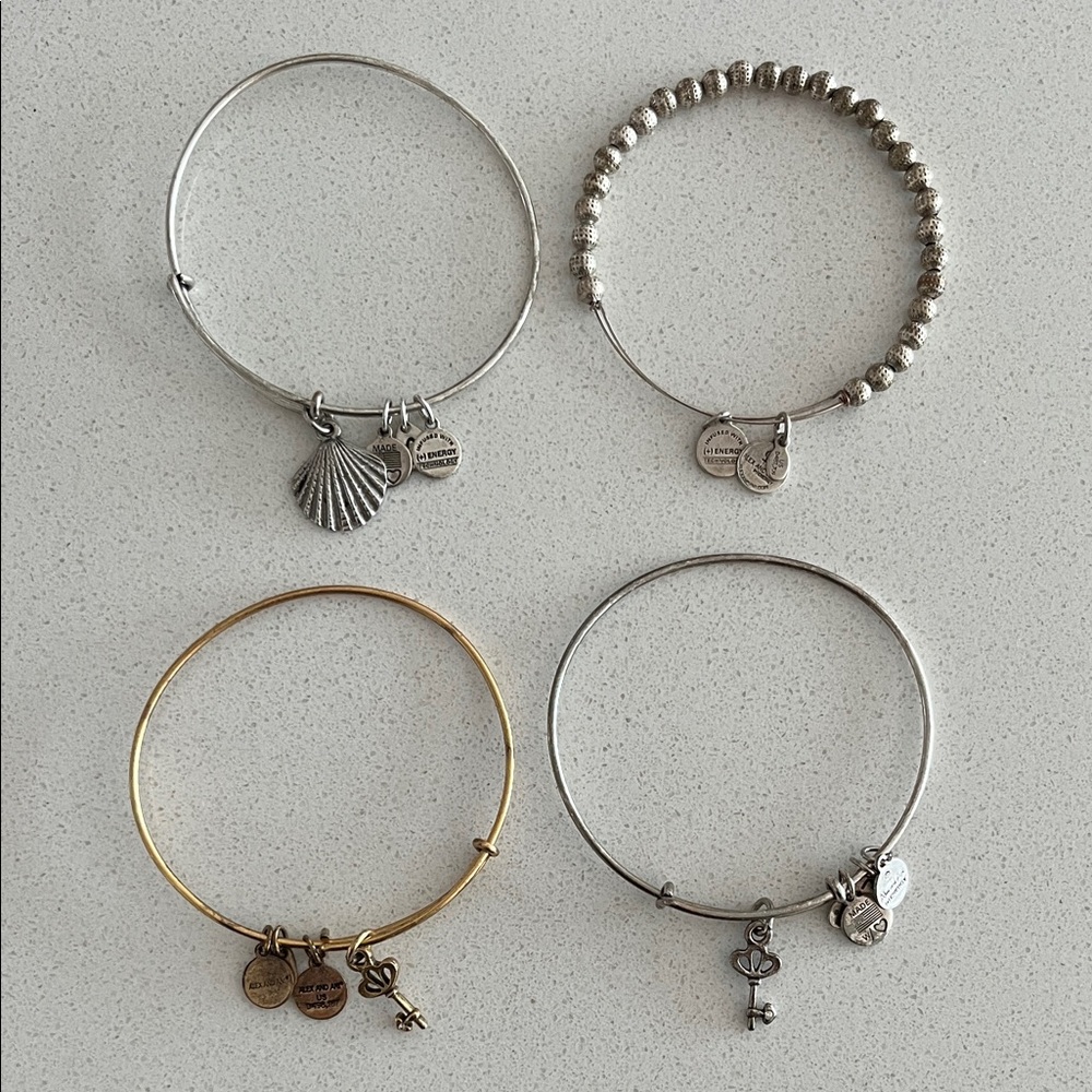 Alex and Ani Silver and Gold Charm Bracelets